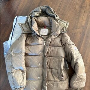 Taupe Quilted Jacket Moncler